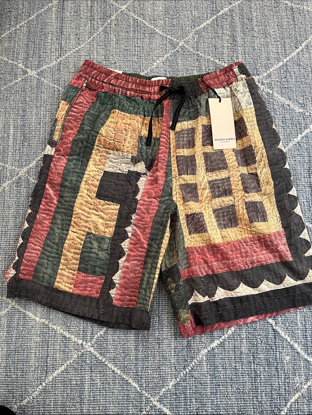New! SCOTCH & SODA Men's S Printed Loose Fit Board Shorts Pockets Bermuda Dutch